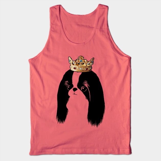 Japanese Chin Dog King Queen Wearing Crown Tank Top by millersye